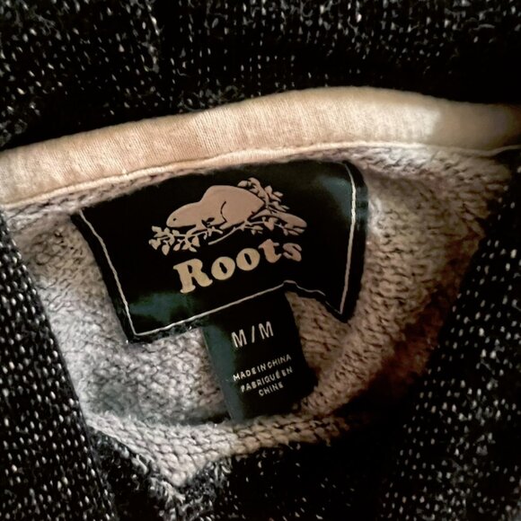 Roots Black & Grey Hoodie Women's Medium - Picture 6 of 7
